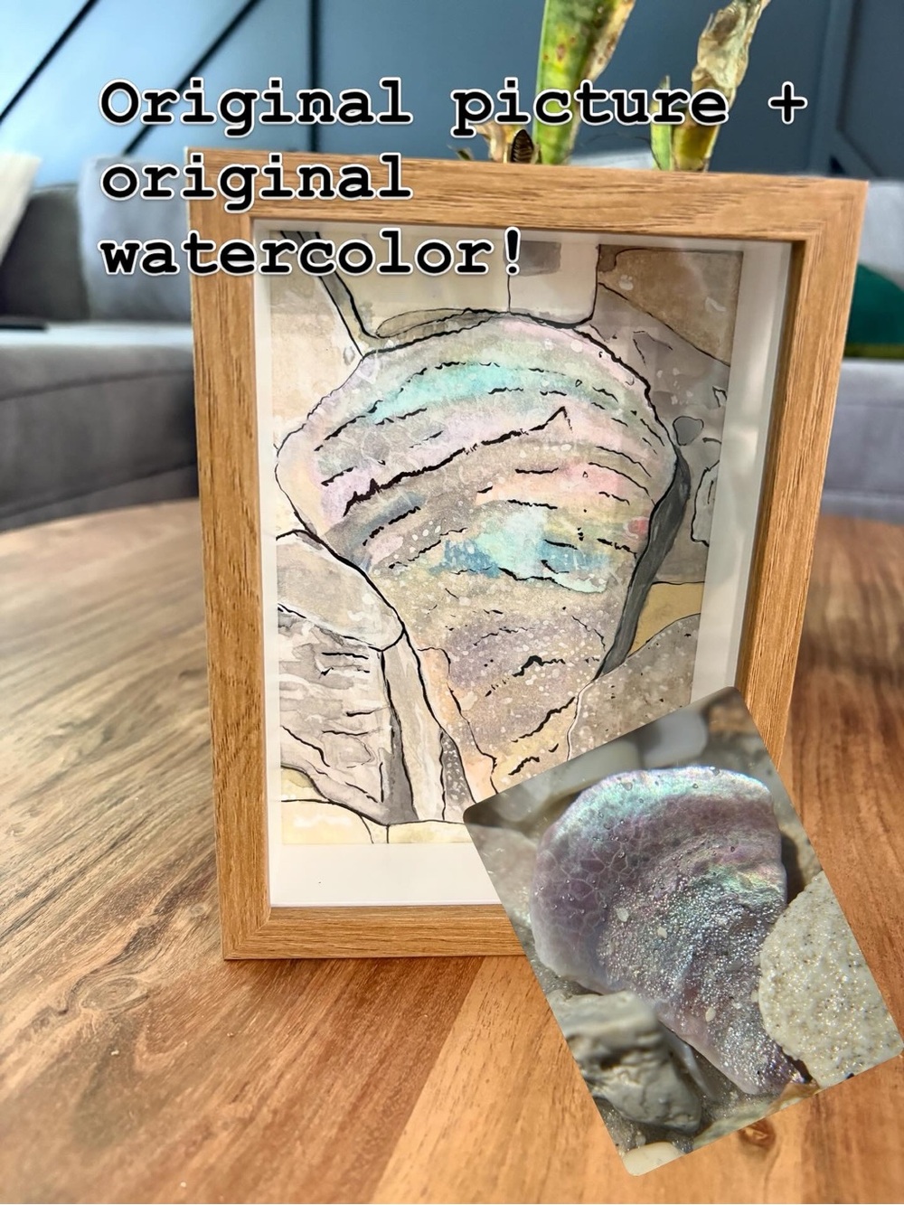Original Watercolor Shell Art Print in Pastel Colors by